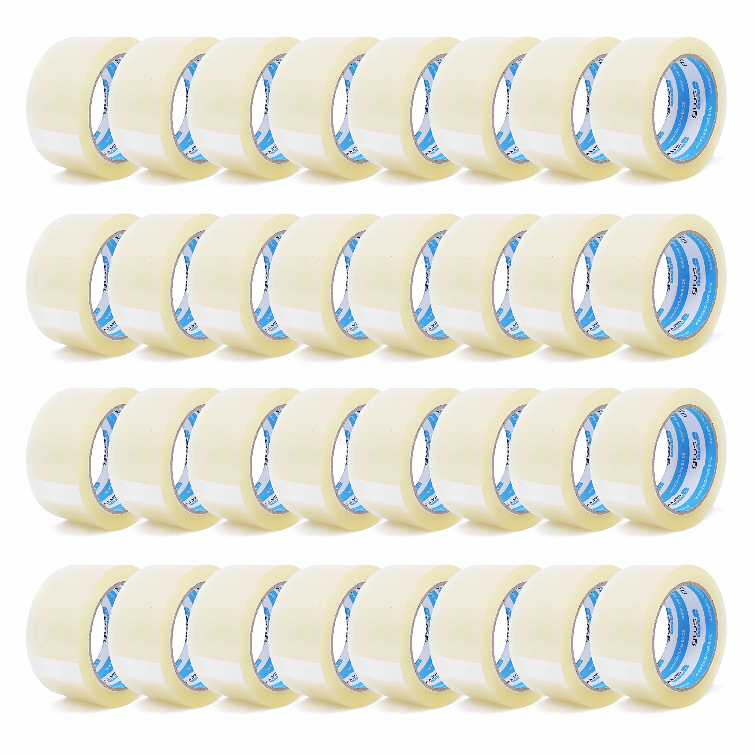 Ruban d'emballage 36 rouleaux transparents 66 m x 50 mm adhérence élevée silencieux