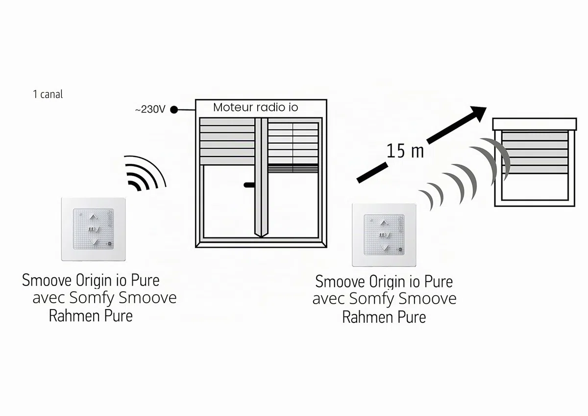 Somfy Smoove Origin IO Émetteur mural Smart Home