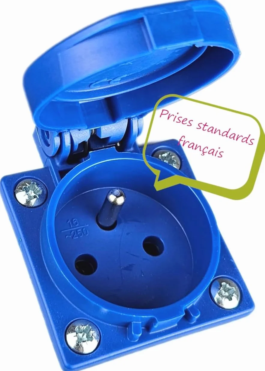 RoadEu Distributeur de courant 230V Prise monophasée CEE 32A 3P Répartiteur de prises avec disjoncteur différentiel