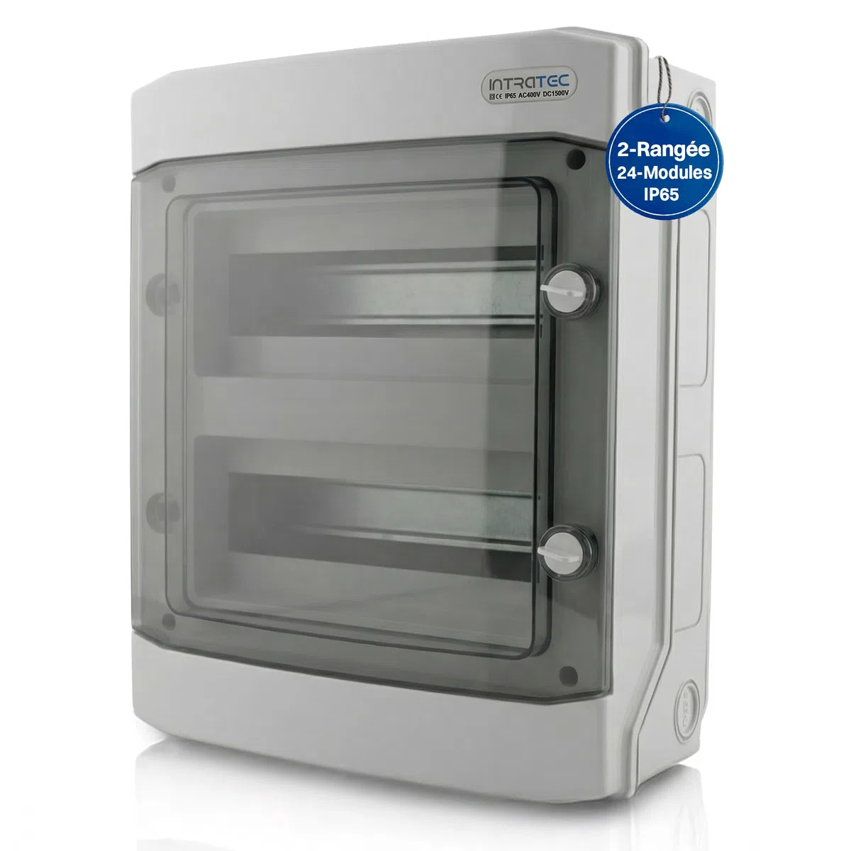 Intratec Coffret de Distribution en Saillie 2 Rangée IP65 24 Modules DIN 400VAC 1500VDC 318 x 384 x 144 mm