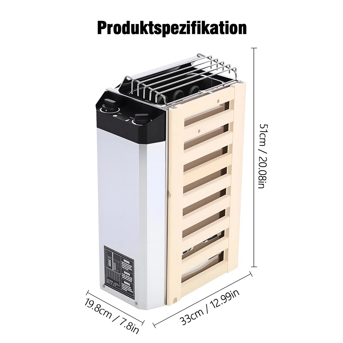 Poêle de sauna électrique 3,6 kW 220 V acier inoxydable chauffage à vapeur