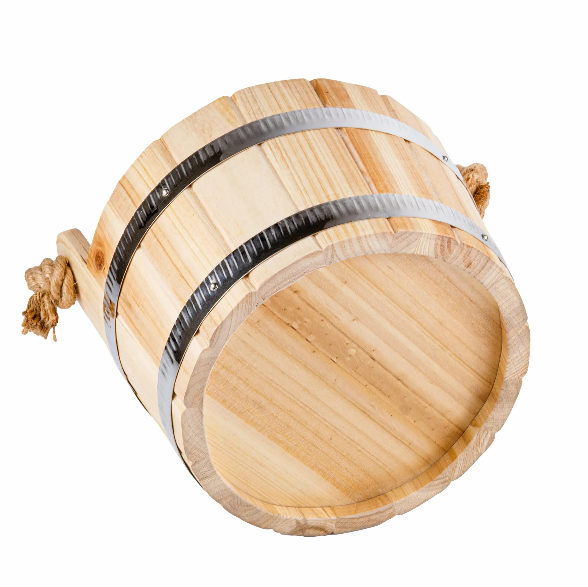 Saunify Lot de 5 seaux de sauna en pin avec insert en PVC, seau avec louche, sablier, thermo-hygromètre