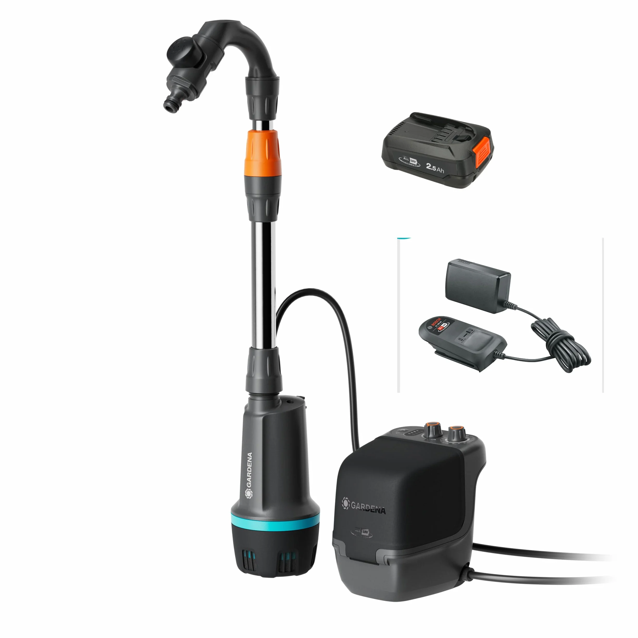 Gardena Pompe collecteur eau pluie batterie 2600 Comfort 18V P4A Kit arrosage programmation minuterie
