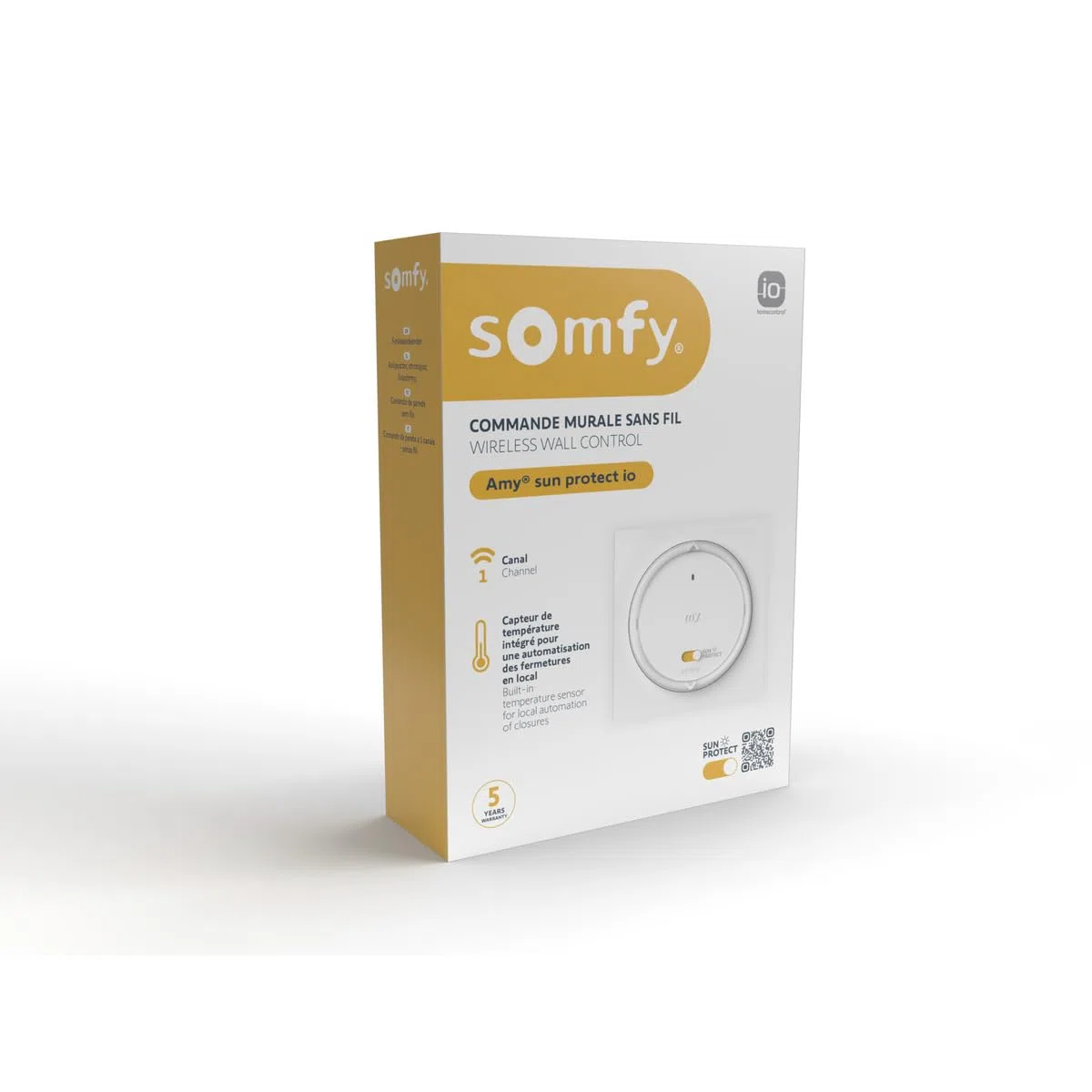 Somfy Télécommande émetteur Amy Sun Protect io Capteur de Température Compatible Tahoma Switch