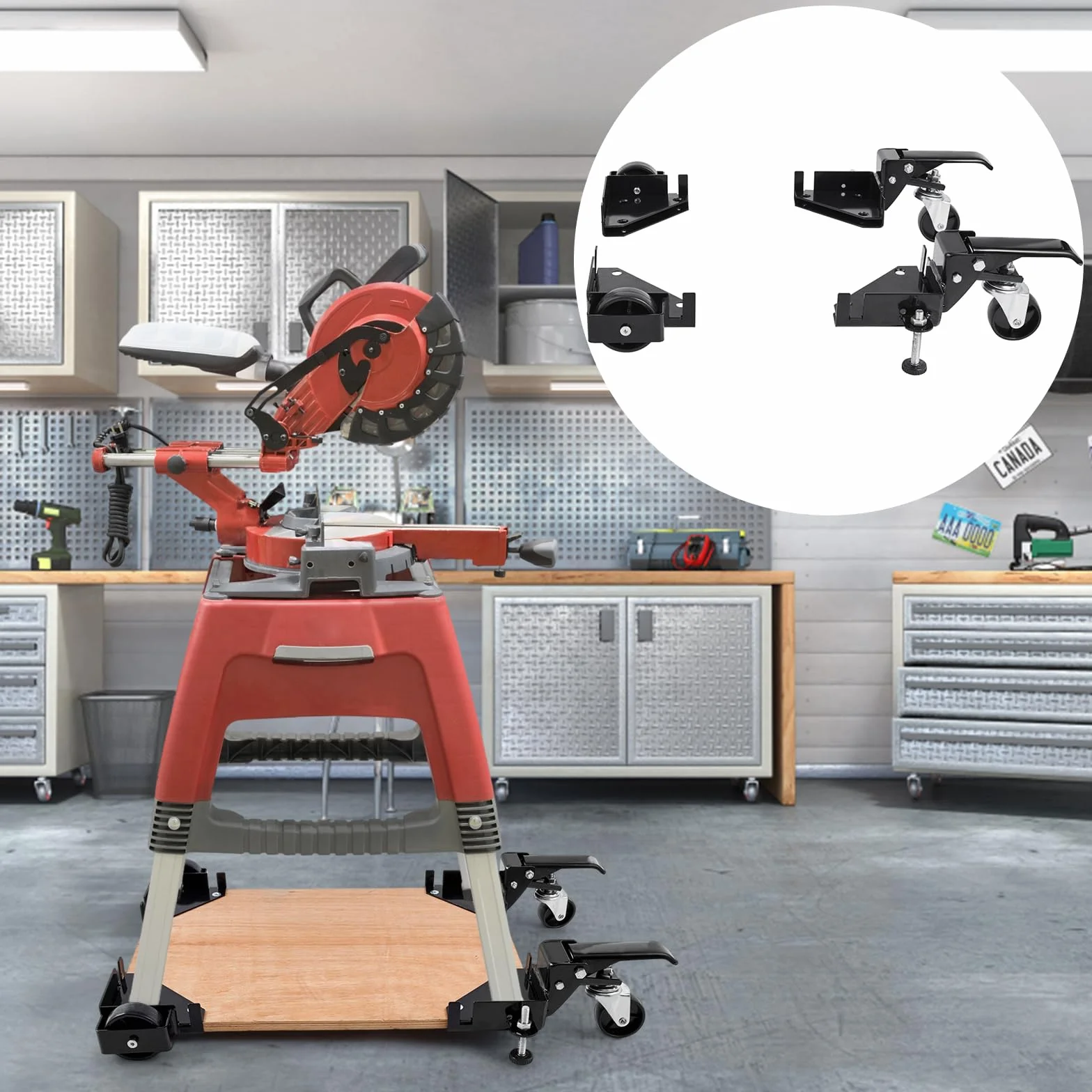 VEVOR Base Mobile Roulette Universelle 181,4 kg Réglable 241,3x241,3 mm Roues Pivotantes