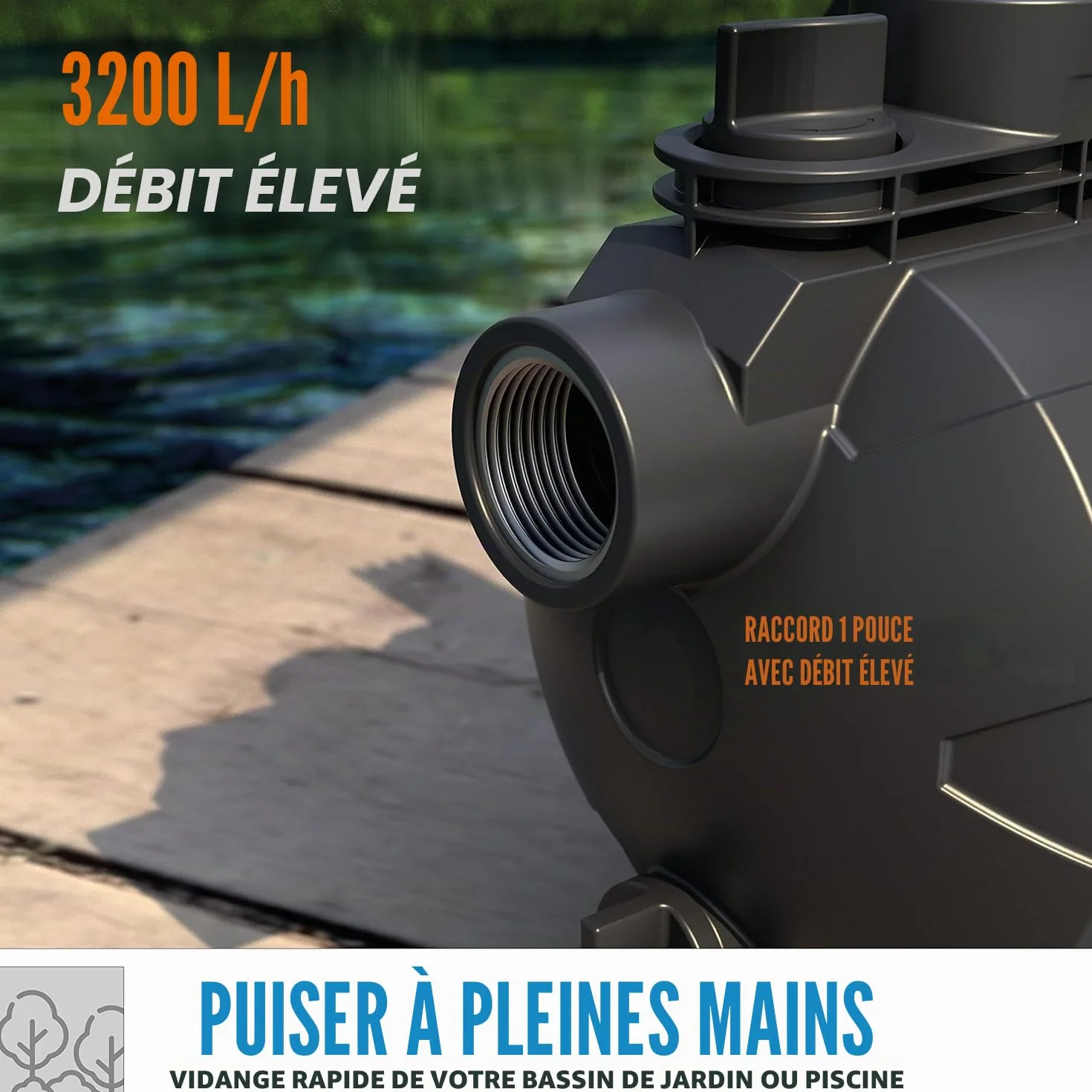 Güde Pompe de jardin GP 6035 600 W 3200 l/h 7 m 1" IT
