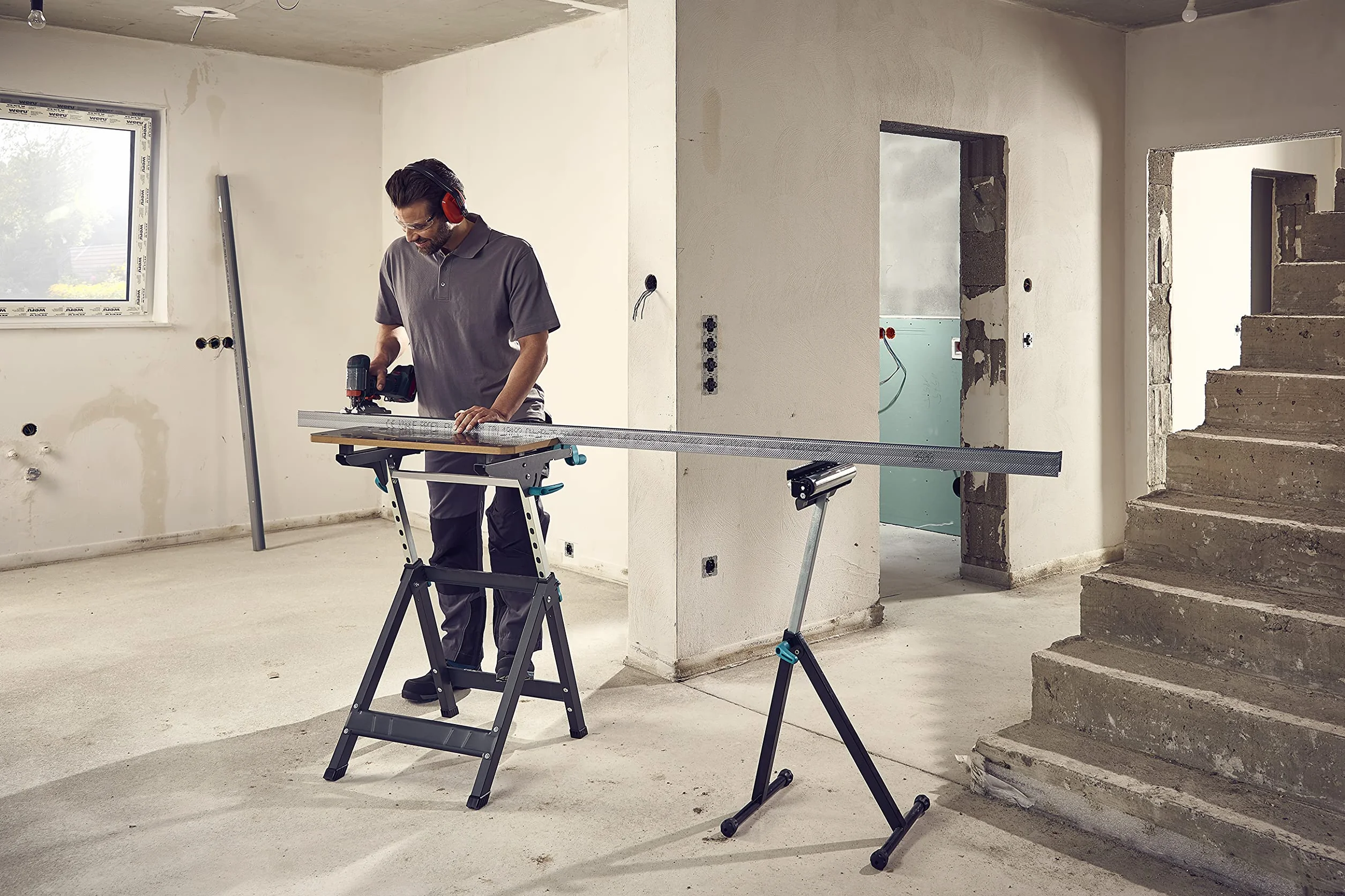 wolfcraft Établi de serrage et support de machine MASTER 750 ERGO réglable en hauteur