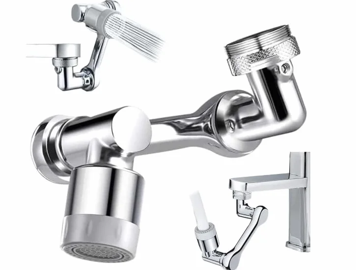 Extension Robinet Rotatif Multifonctionnel 1080° Acier Inoxydable Chrome