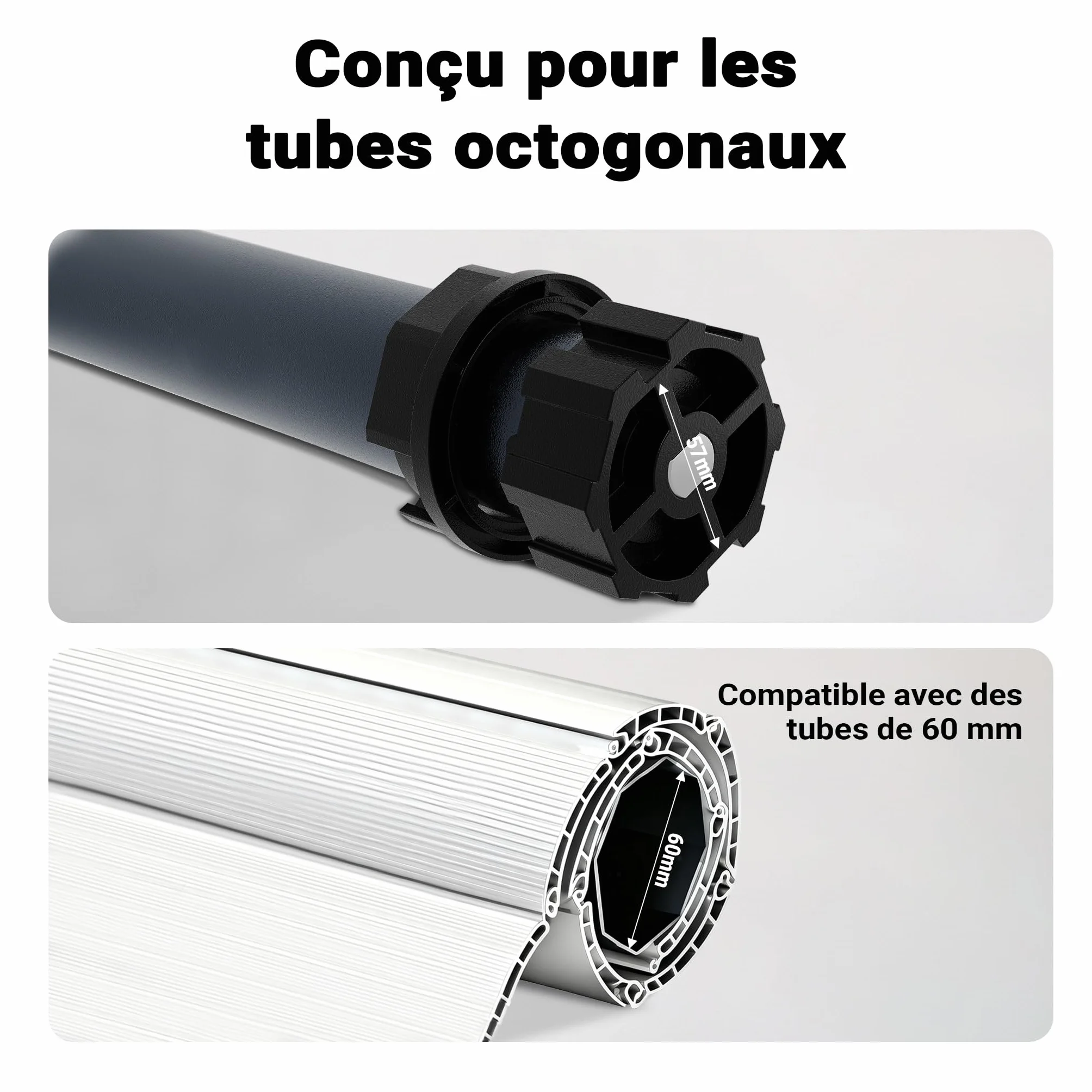 Moteur de volet roulant Wiltec 204 W 30 Nm arbres SW60 IP44