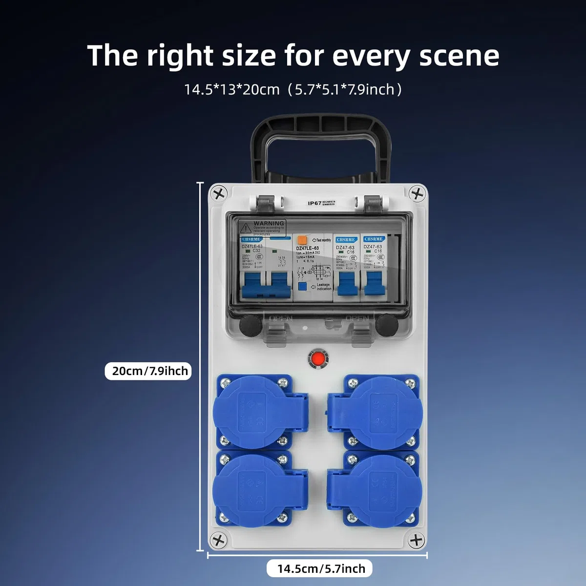 Coffret Électrique de Chantier 230 V IP67 avec Disjoncteur 16 A