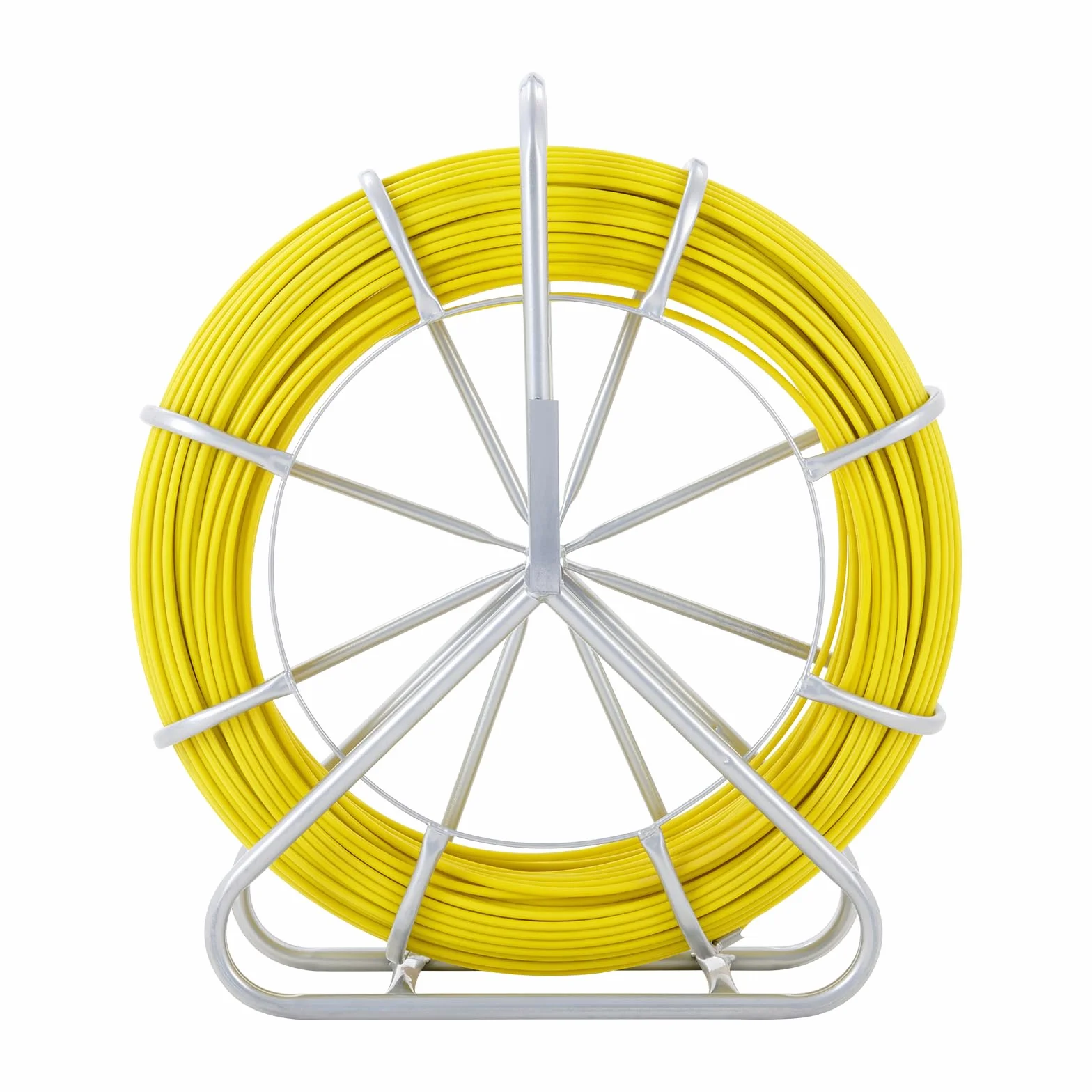 VEVOR Ruban à Poisson en Fibre de Verre 129,5 m 6,35 mm Aiguille Électricien Tirage Câble Extracteur Bobine Conduit Support Acier 3 Têtes