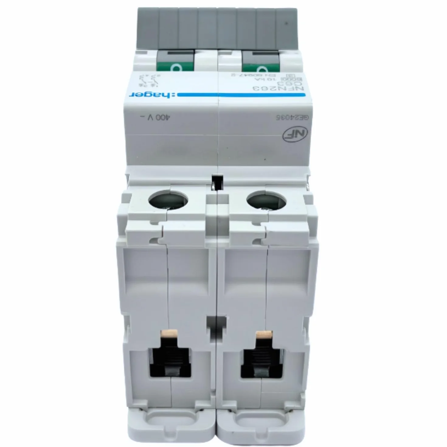 Disjoncteur Hager 2 pôles 63A 6kA Courbe C Vis/Vis