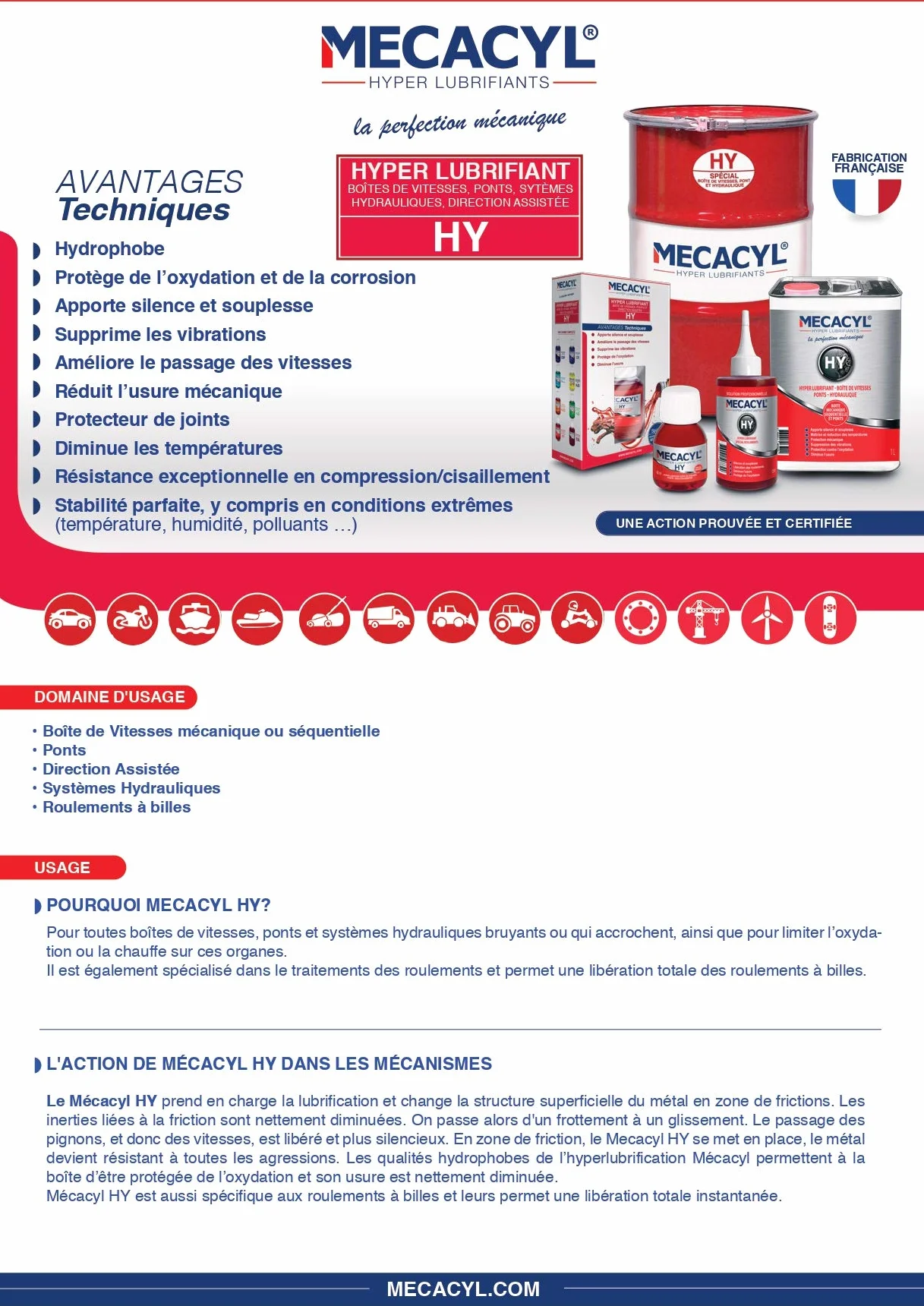Mecacyl HY Boîte de vitesse & Ponts 100 mL