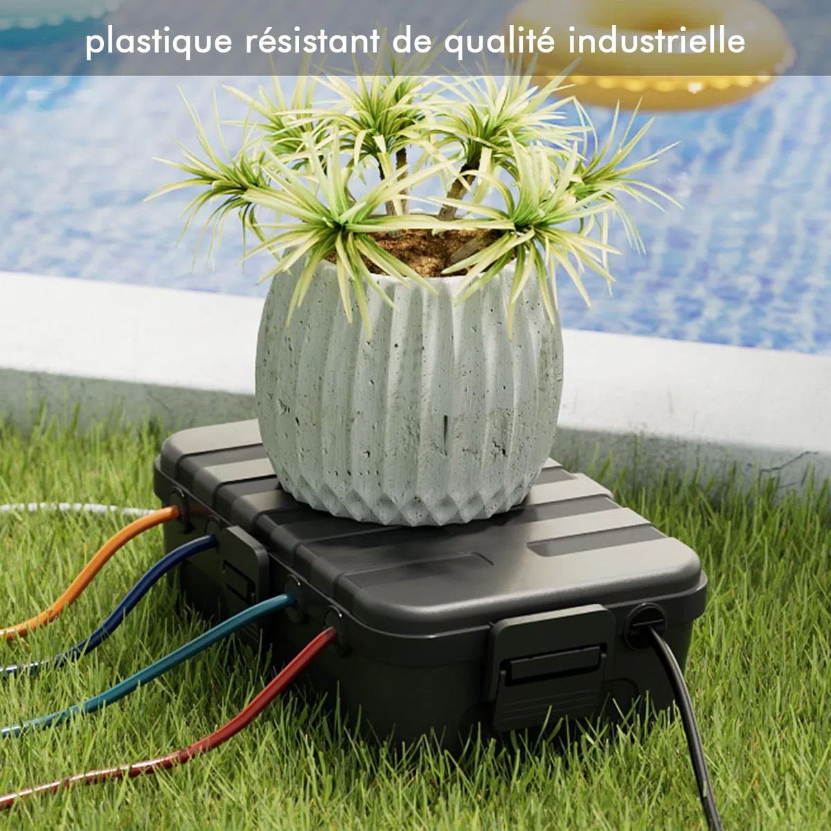 RESTMO Boîte Protection Étanche IP54 Extra Large 32x22x13cm pour Multiprise Extérieure 6 Entrées/Sorties Résistante UV Noir