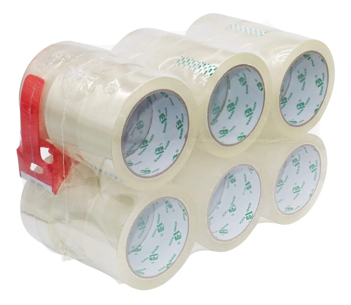 BOMEI PACK Ruban Adhésif Transparent 18 Rouleaux 66m x 48mm pour Emballage Carton