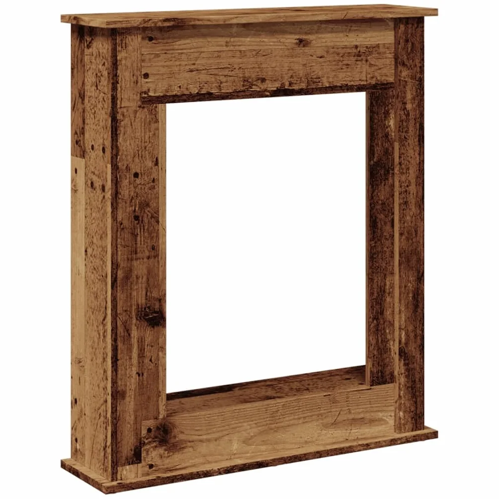 Cadre de cheminée vieux bois 75x20x87,5 cm bois d'ingénierie