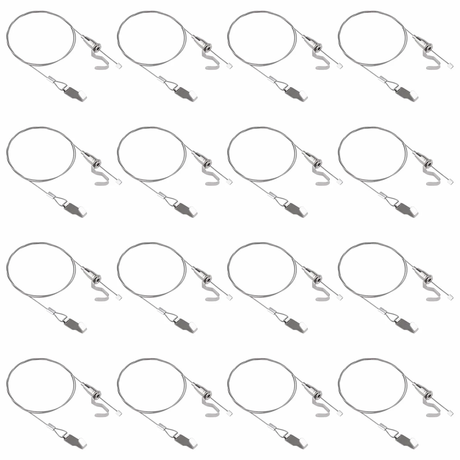 Kit de suspension de photos 16 pièces acier inoxydable crochets réglables corde métallique professionnelle