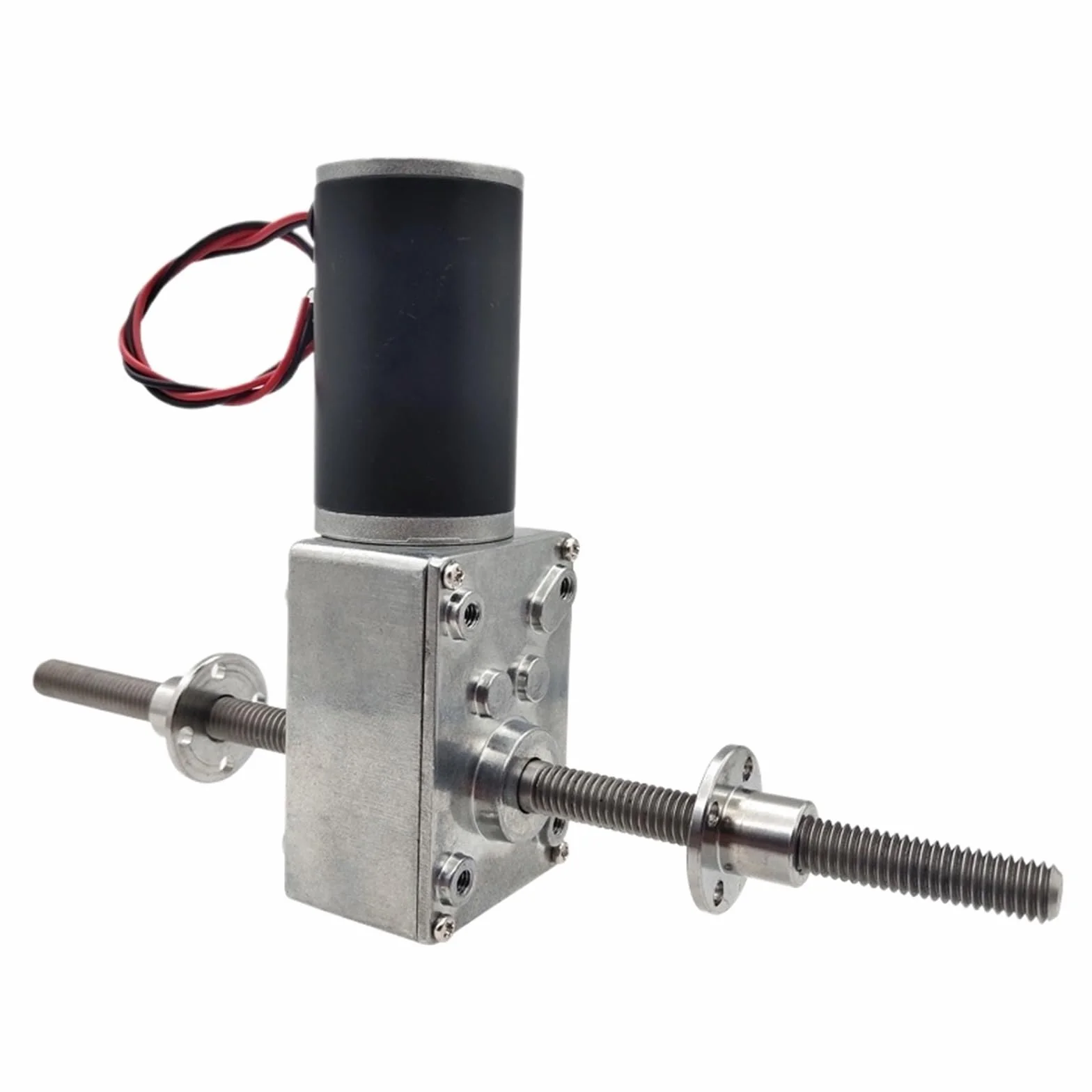 Motoréducteur à vis sans fin 12V 24V DC M8 180mm arbre double fileté 12-470 tr/min réversible