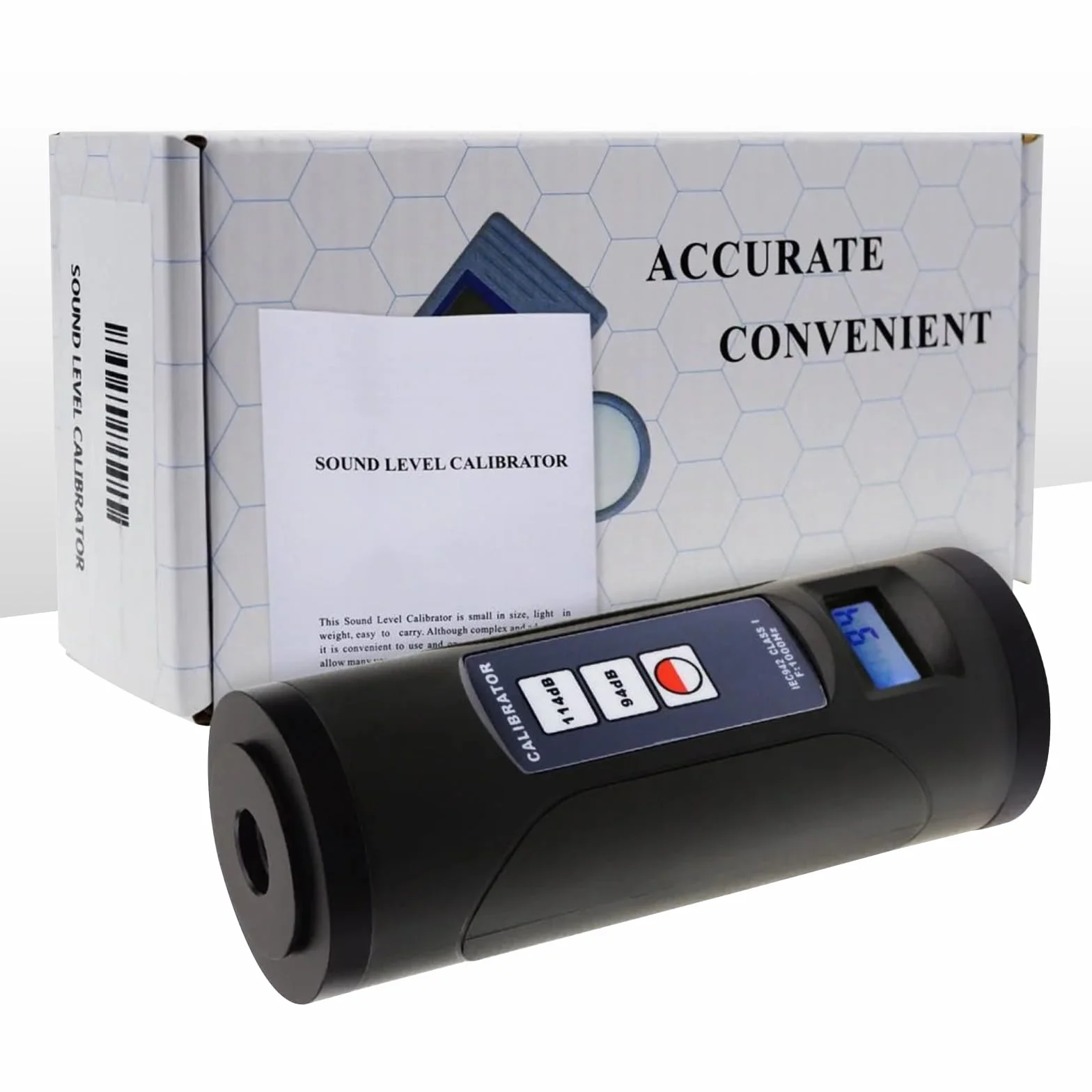 Calibrateur de Niveau Sonore 94dB 114dB pour Microphone 1/2" 1" Pouces Outil d'Étalonnage Professionnel Décibel