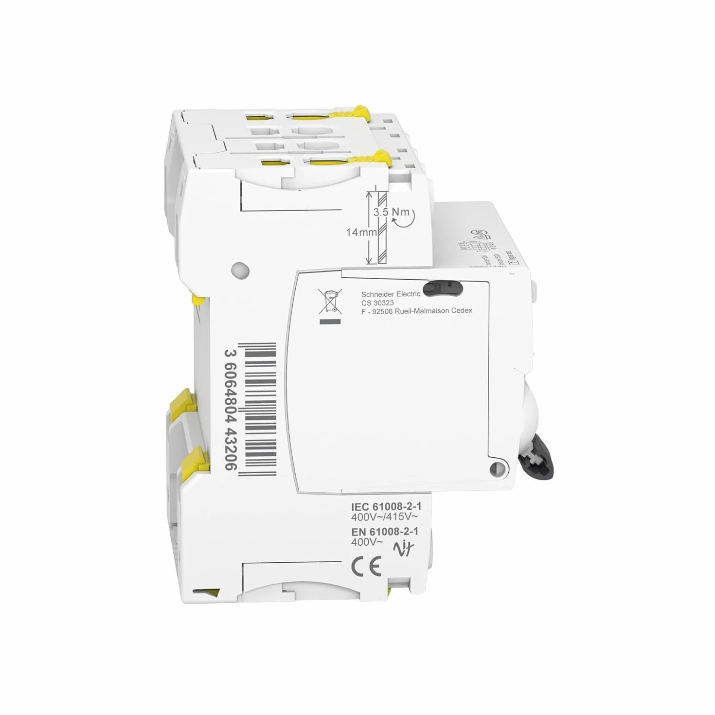 Schneider A9Z21440 Disjoncteur différentiel iID 4P 40A 30mA type A Blanc