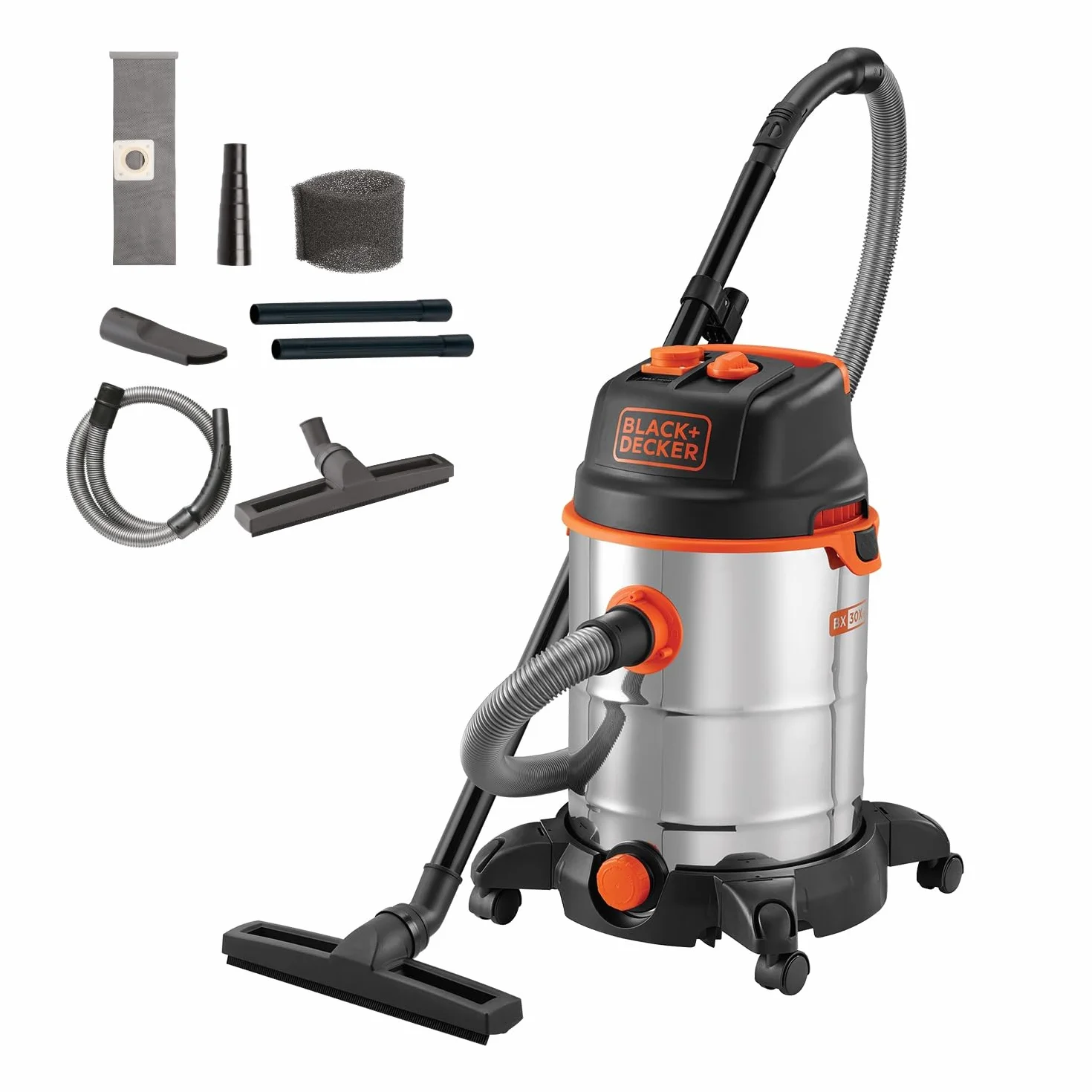 BLACK+DECKER Aspirateur Solides et Liquides BXVC30XTDE 1600 W 30 litres