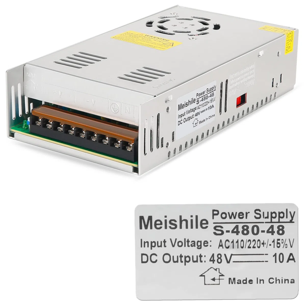 Alimentation De Puissance 48V 10A 480W Convertisseur de Commutation 110/220V AC to DC