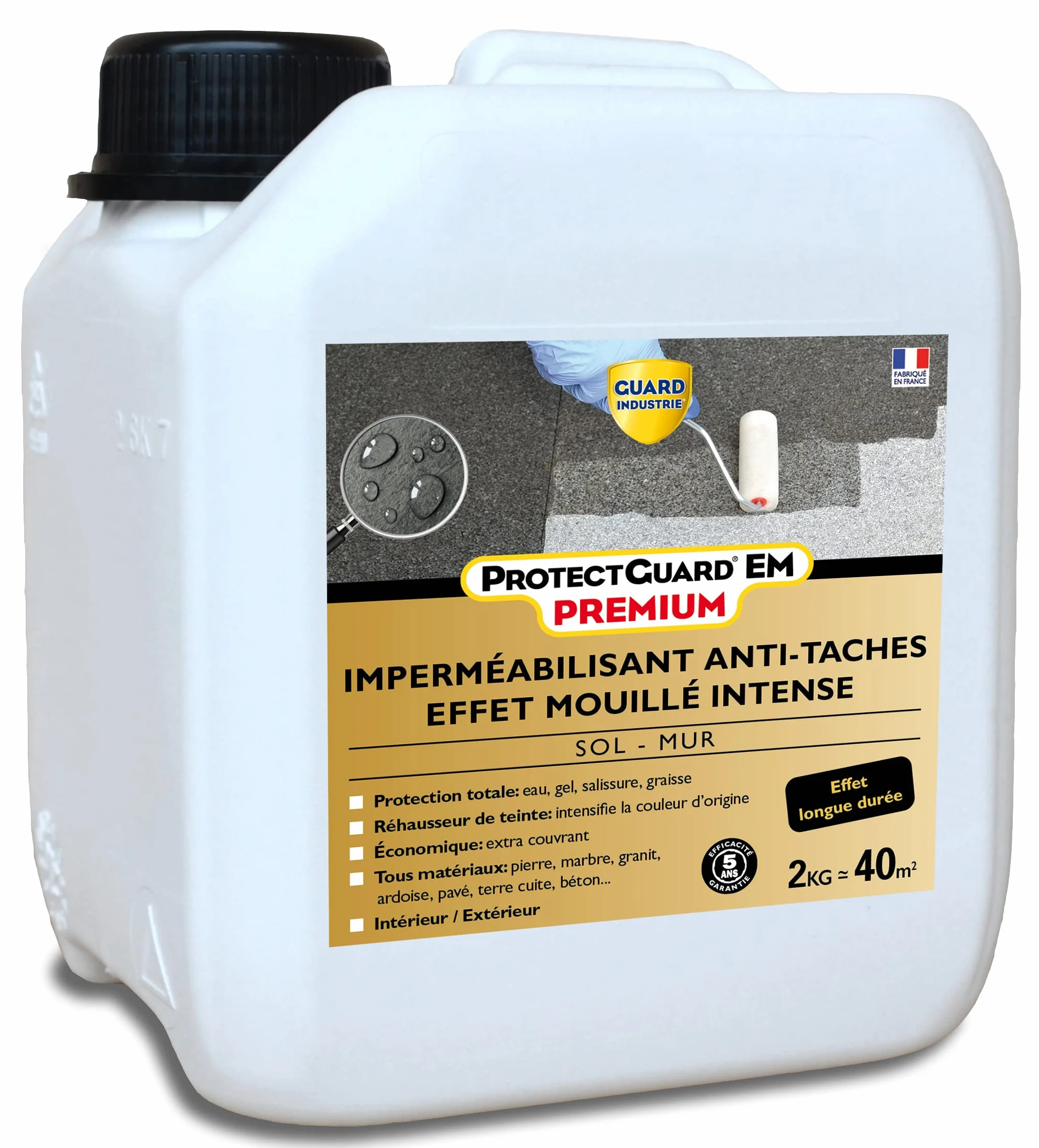 GUARD INDUSTRIE Protectguard Em Premium Imperméabilisant Hydrofuge Effet Mouillé 2 L Traite 45M2