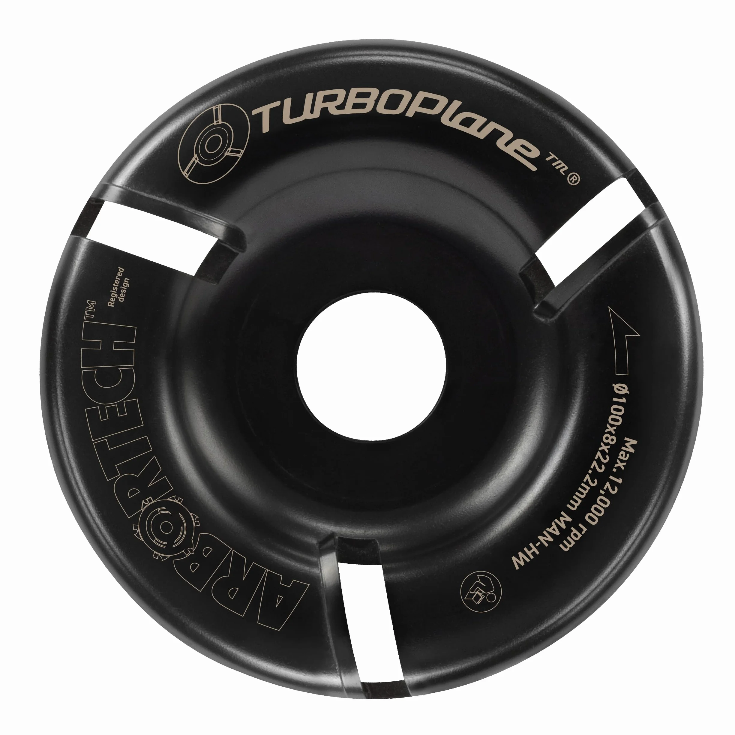 ARBORTECH TURBOPlane™ Lame 100mm Disque de sculpture sur bois en carbure de tungstène pour meuleuse d'angle
