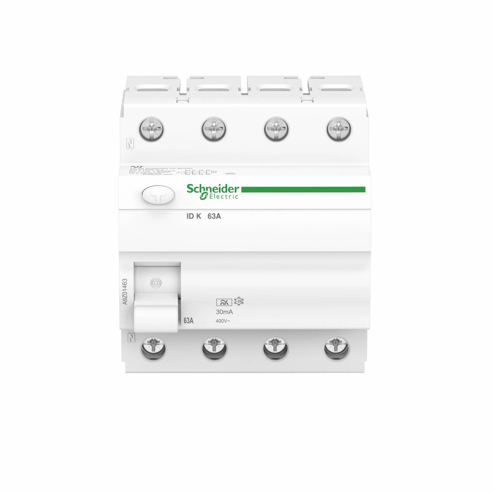 Schneider Acti 9 Disjoncteur Différentiel Id K 4P 63A 30mA Blanc