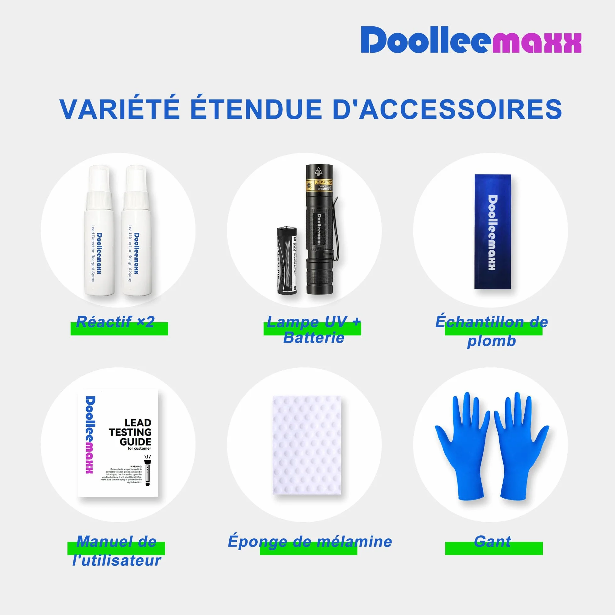 Kit de test pour peinture au plomb | Jusqu'à 4800 utilisations | Lumière UV visible