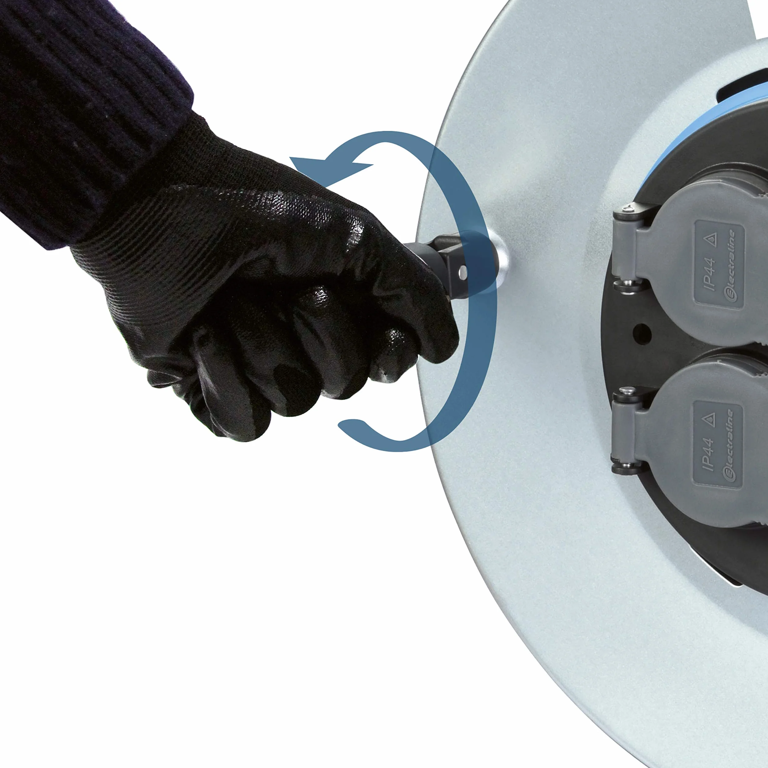 Electraline Enrouleur Electrique professionnel Métal 4 prises IP44 étanche chantier