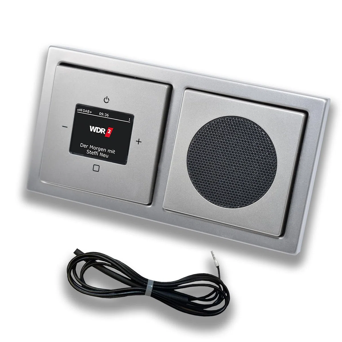 Busch Jäger 8215U-101 PUR Radio encastrée acier inoxydable avec haut-parleurs cadre antenne 0,9 m