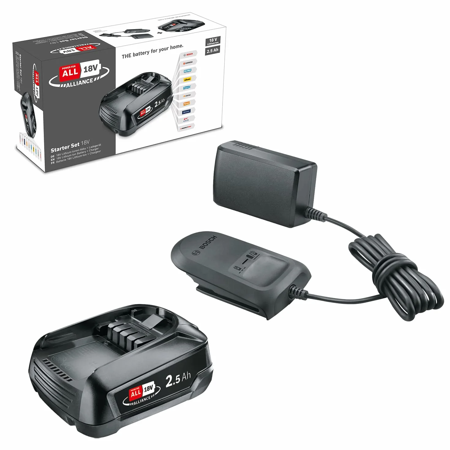 Bosch 18V 2.5Ah Batterie et Chargeur Set de démarrage Power for All