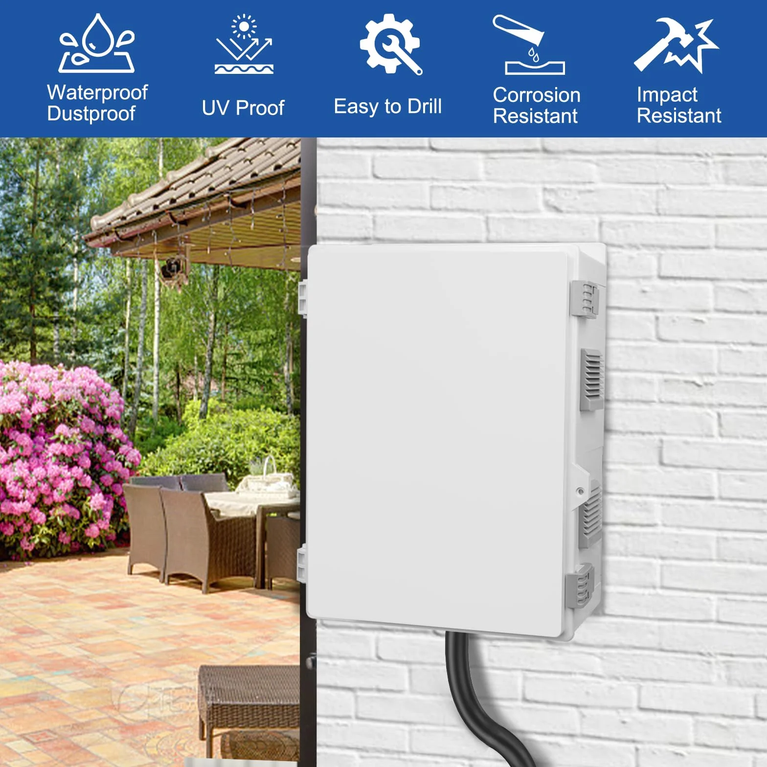 Boîtier de Distribution Étanche IP65 en Plastique ABS 40x28x15cm