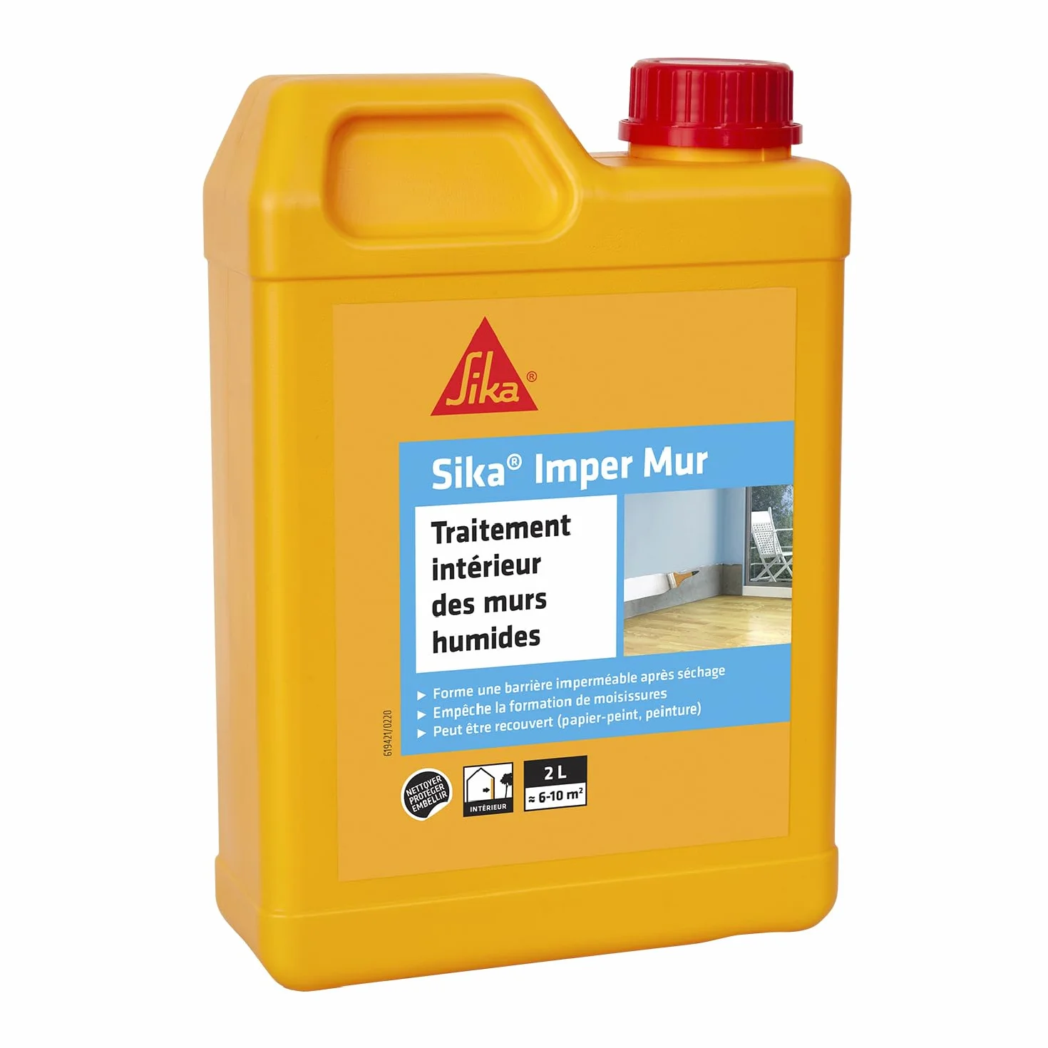Sika Imper Mur Résine Traitement Murs Humides Anti-salpêtre Anti-moisissures 2L