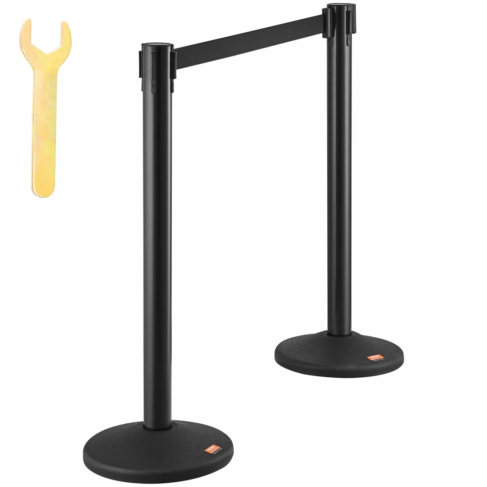 VEVOR Poteau de Guidage 6PCs 93 cm Barrière de Balisage avec Rubans Rétractables 200 cm Contrôle de Foules