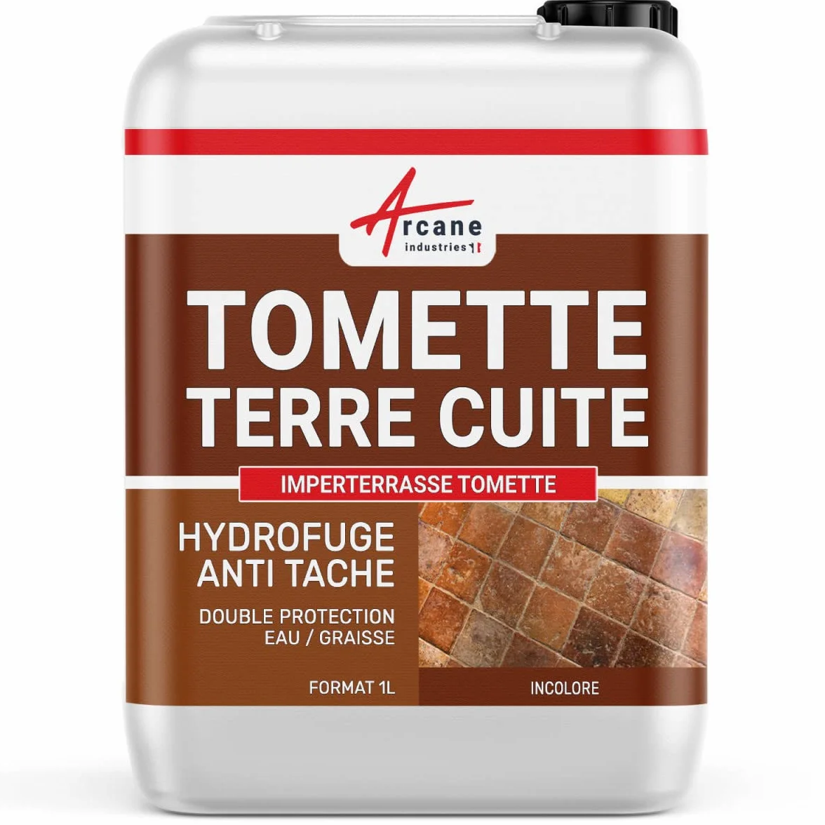 Hydrofuge imperméabilisant sol terre cuite tomette anti taches 1 L ARCANE INDUSTRIES