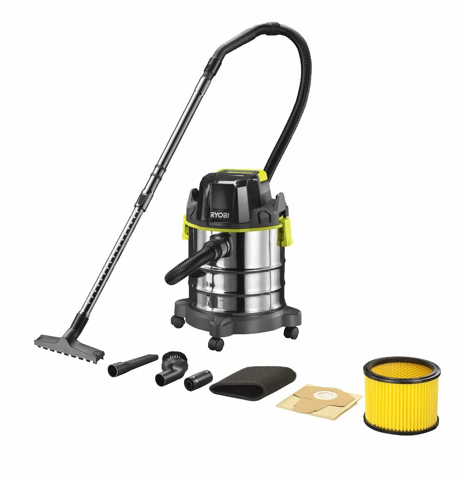 RYOBI Aspirateur Eau et Poussière sans Fil 18V One+ R18WDV-0 Cuve 11L Tuyau 1,8 m Accessoires Inclus