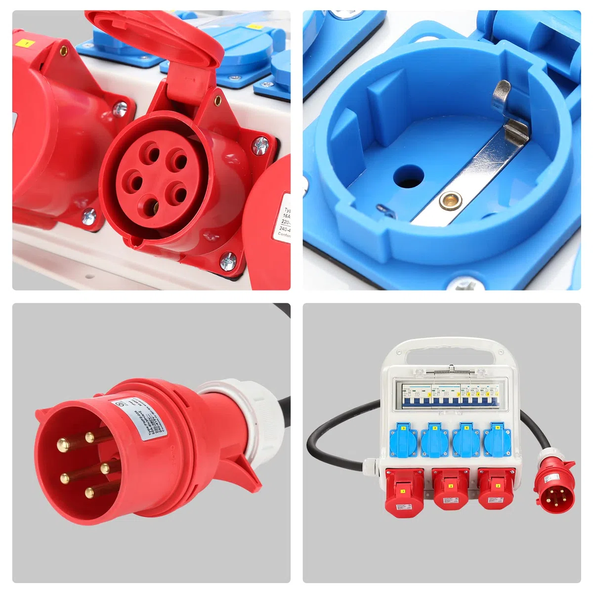 Daromigo Rozdzielnica budowlana 2x CEE 16A 400V 1x CEE 32A 400V 4x Schuko 230V IP44 5-biegunowa