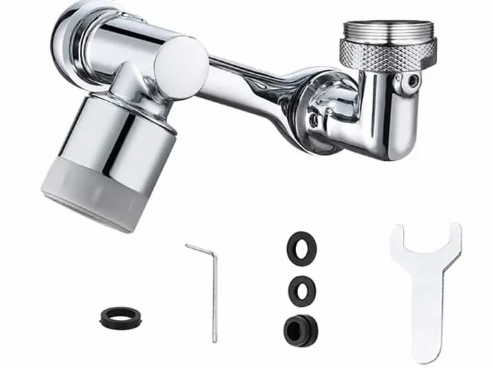 Extension Robinet Rotatif Multifonctionnel 1080° Acier Inoxydable Chrome