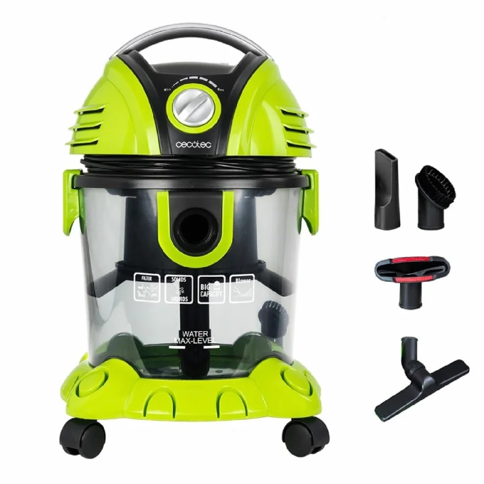 Cecotec Aspirateur sans Sac Wet&Dry 1200W 15L HEPA 7 Mètres 5 Accessoires