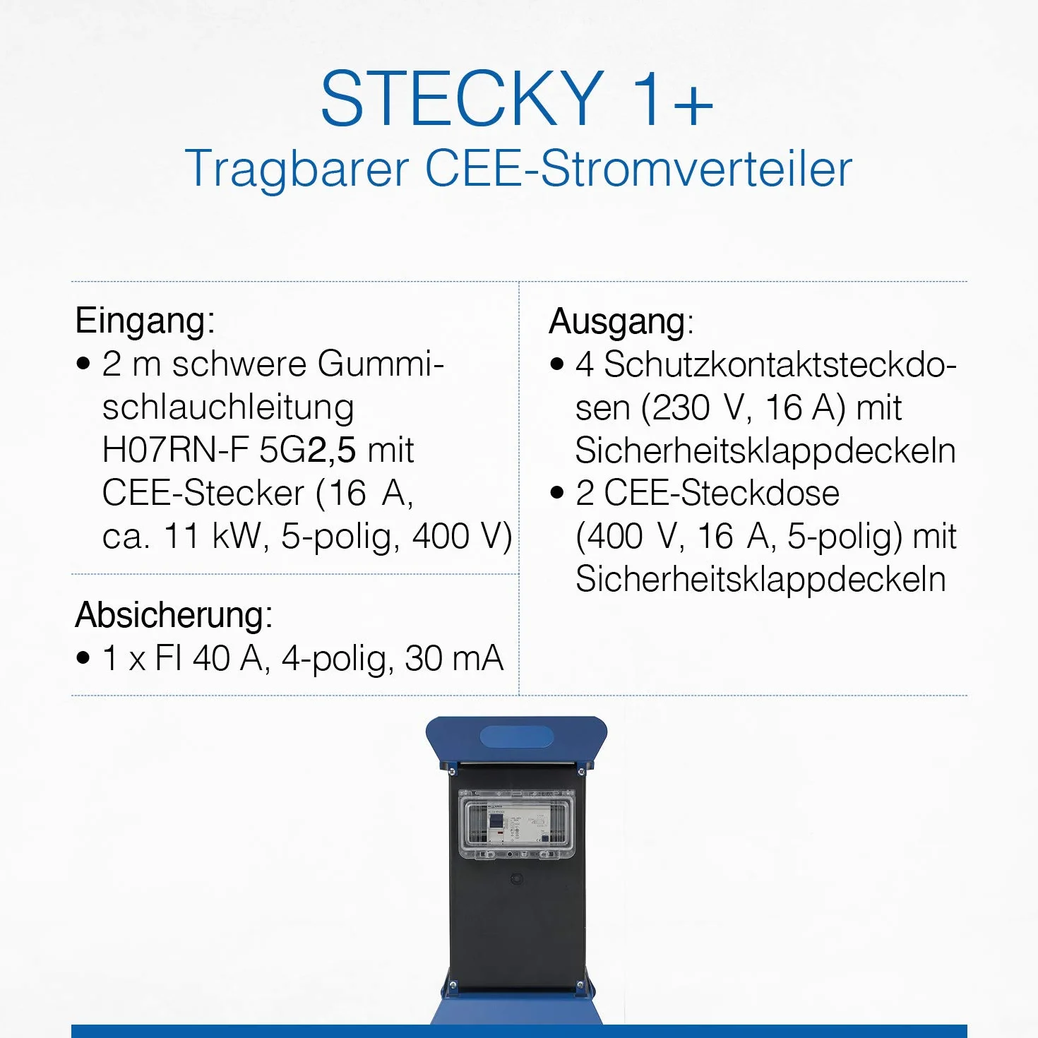 Schwabe STECKY Distribution d'alimentation 400 V IP44 extérieur