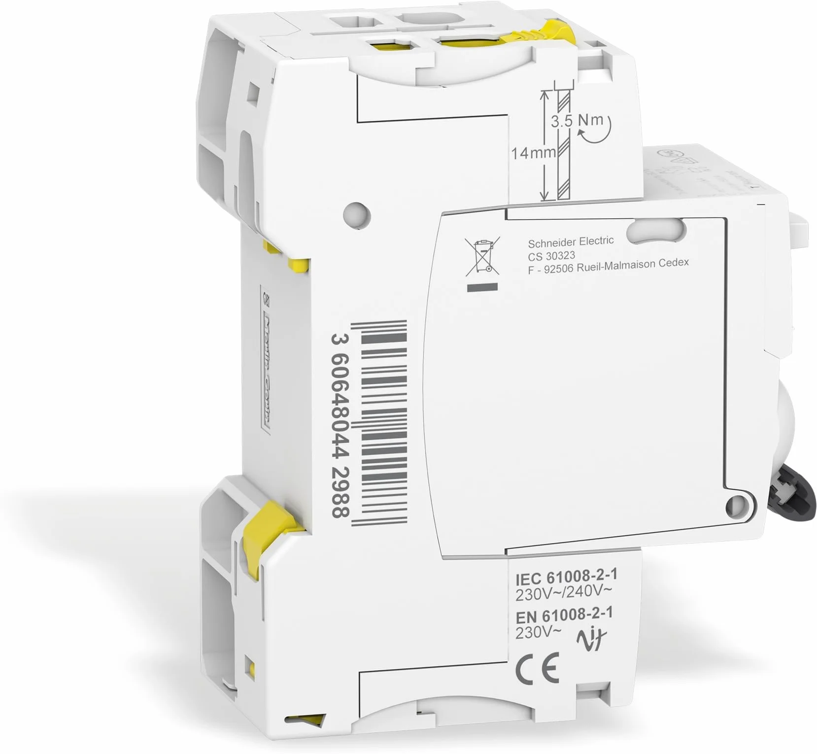 Schneider A9Z21225 Disjoncteur différentiel iID 2P 25A 30mA Type A Blanc