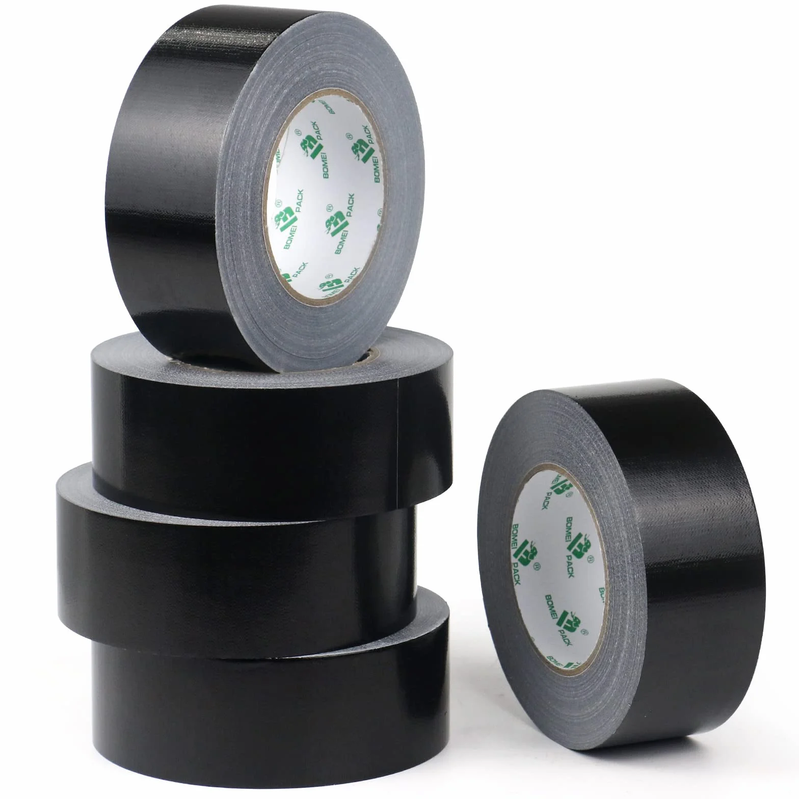 Ruban Adhésif Toilé Noir Heavy Duty 50 mm x 50 m 5 Rouleaux BOMEI PACK