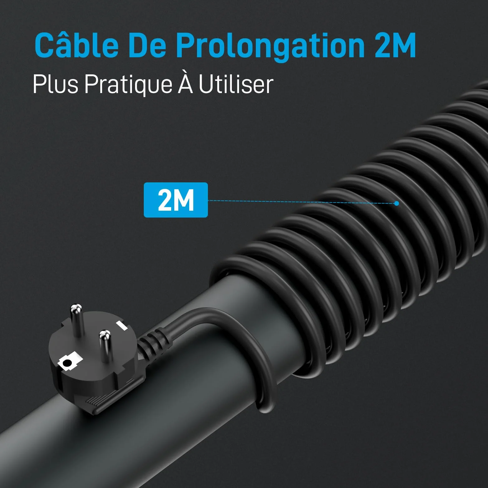 BEVA Multiprise Cachée 2M 1050J Parafoudre Surtension 6 Prises USB 3 USB-A 1 USB-C 15W Noir