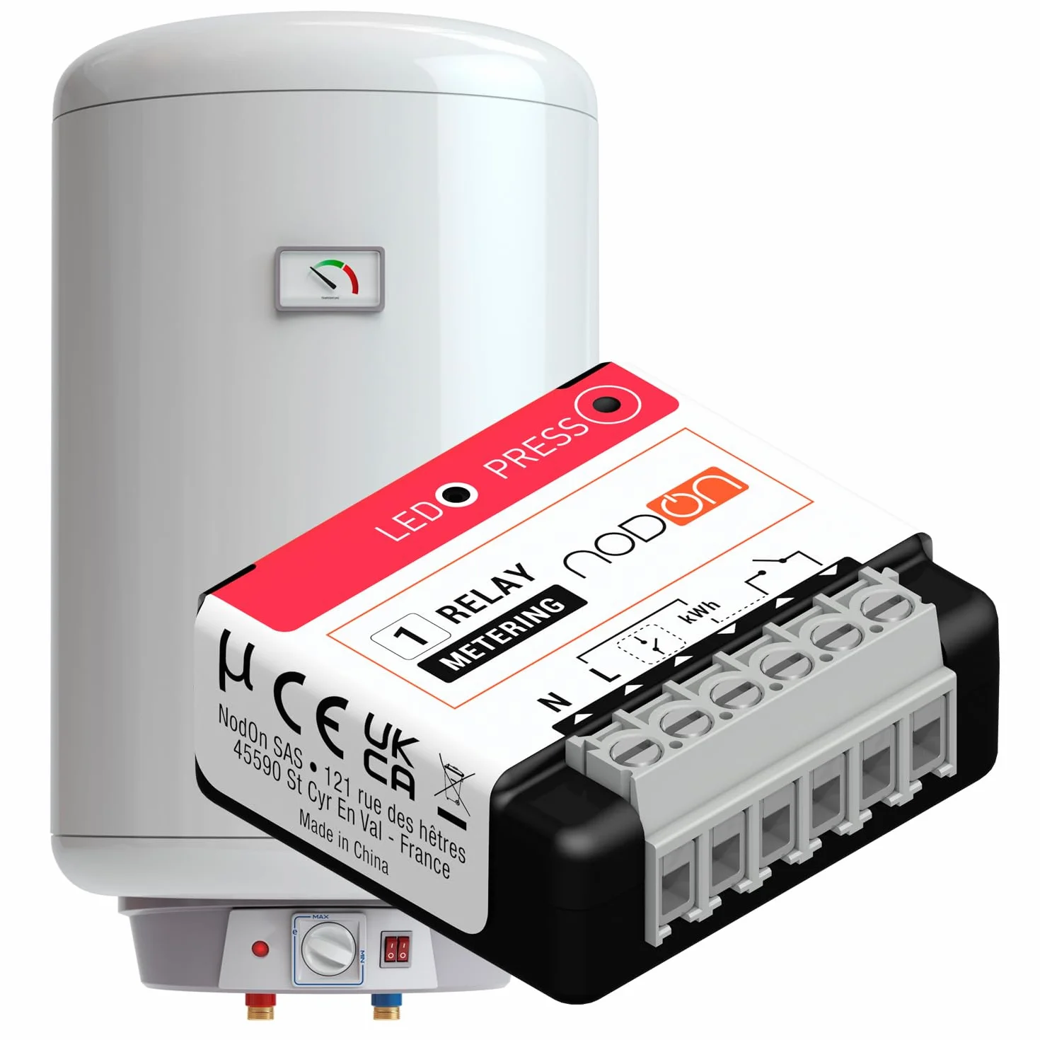 NodOn Module Zigbee Multifonction Mesure Consommation Energie 14A Pilotage Chaudière Chauffe-eau Radiateur Compatible Home Assistant