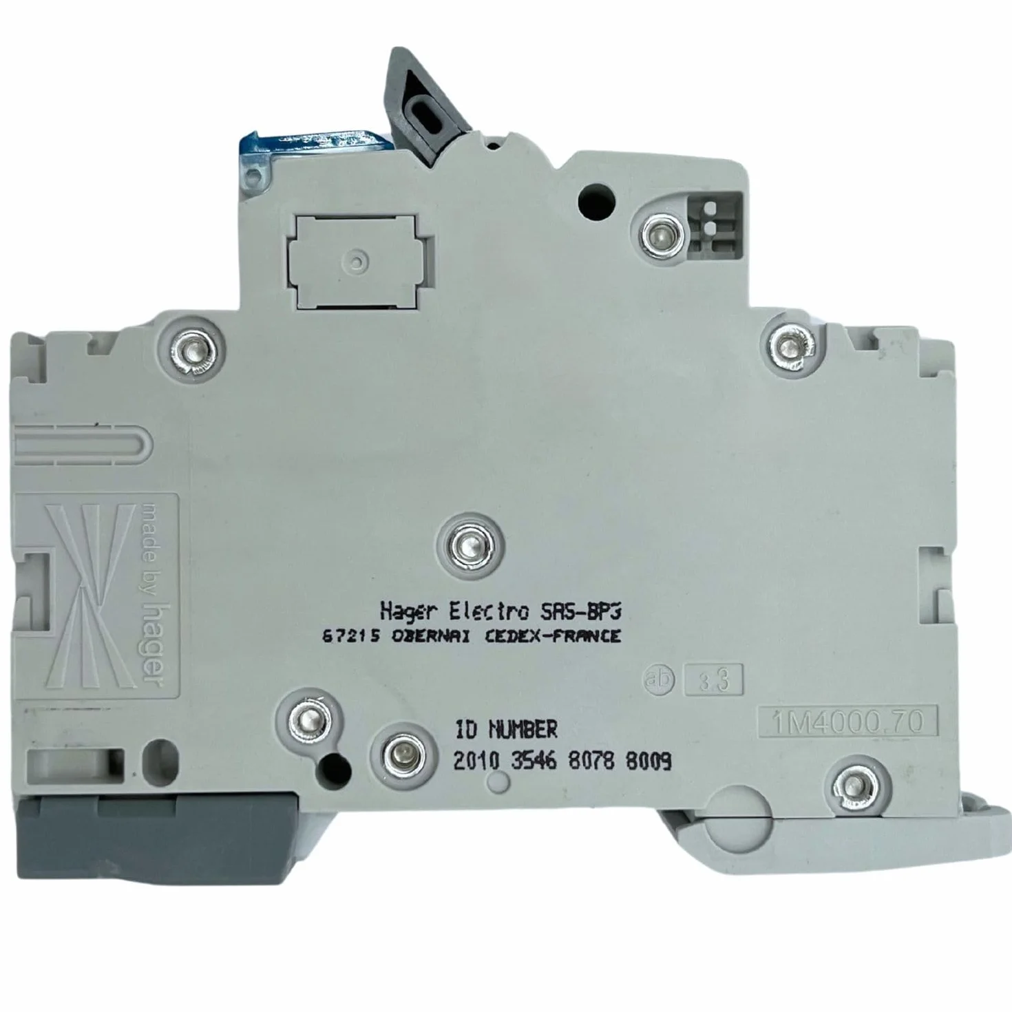 Disjoncteur Hager 2 pôles 63A 6kA Courbe C Vis/Vis