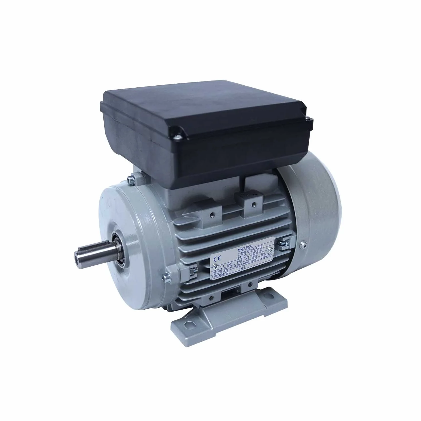 Moteur électrique Monophasé 220V 0.75kW 1500tr/min Mmd80g4b3 Bride B3