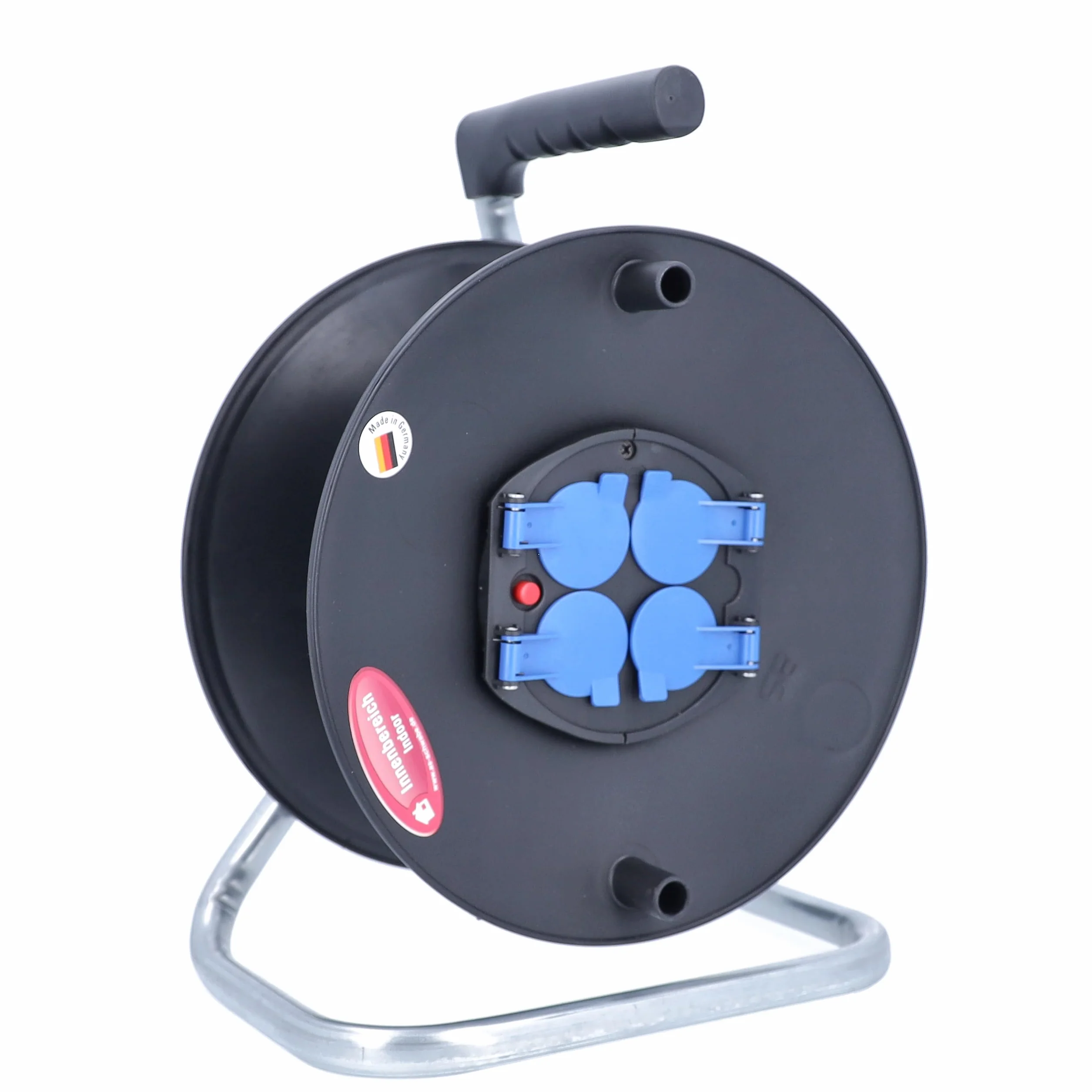 Schwabe enrouleur de câble vide IP20 4 prises avec terre Ø 285 mm protection thermique Made in Germany