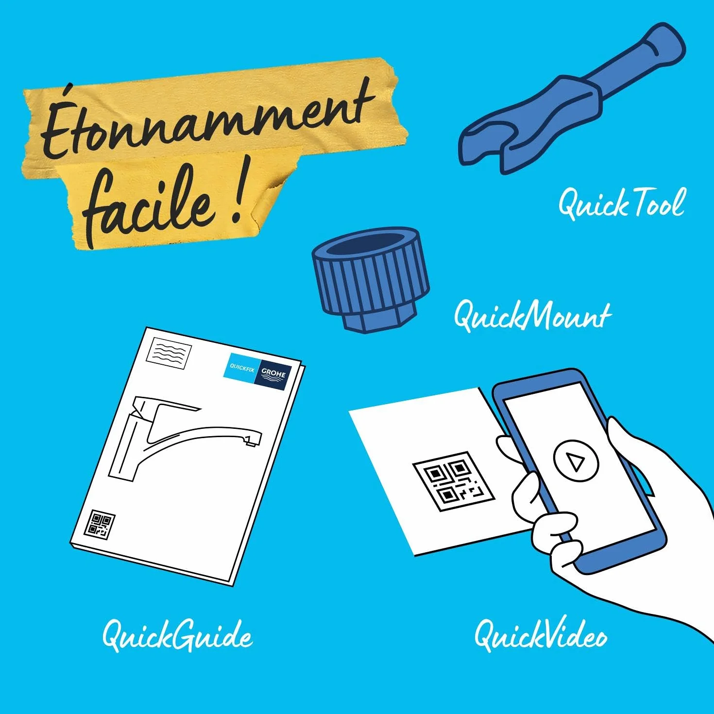 GROHE Mitigeur monocommande 2 jets Robinet évier de cuisine avec douchette extractible Chromé 30361000